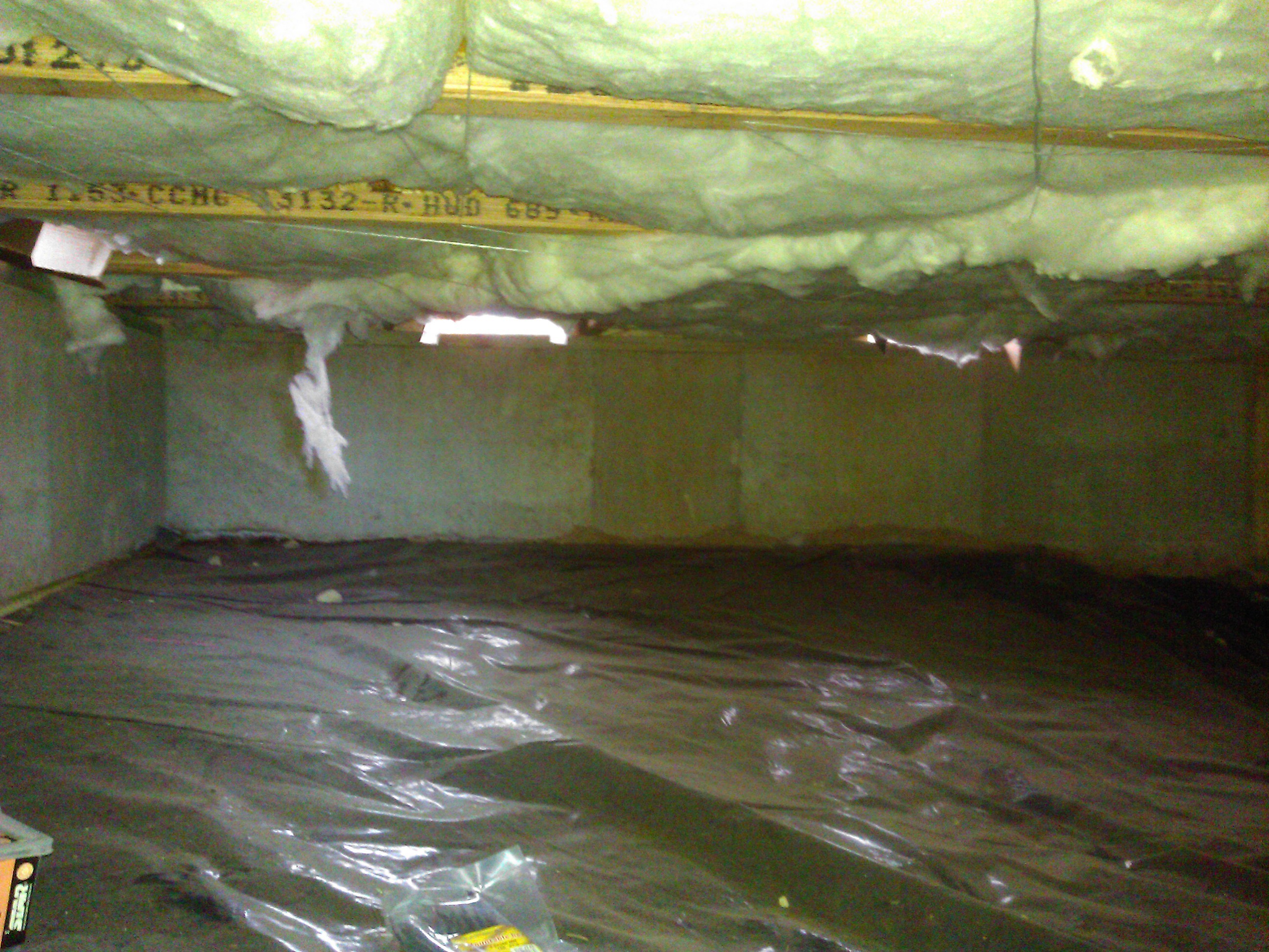 Under the flex room, in the crawlspace, where the conduit will go